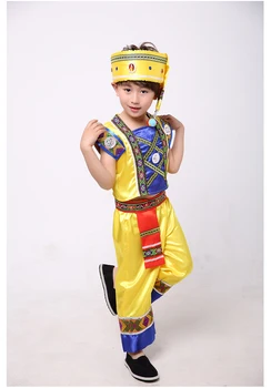 

Boy Hmong Clothes Children Miao Clothing National Dance Stage Silk Costumes Clothing
