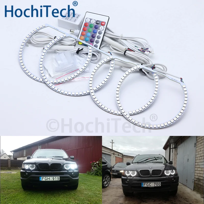 

For BMW E53 X5 2000 2001 2002 2003 Multi-color Led Angel Eyes Kit RGB Halo Rings Daytime Running Light DRL
