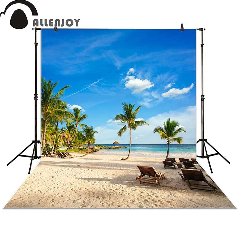 Allenjoy Toile De Fond Pour Photographie Foret Tropicale Plage Soleil Fete D Anniversaire Fete Prenatale Seance Photo Aliexpress