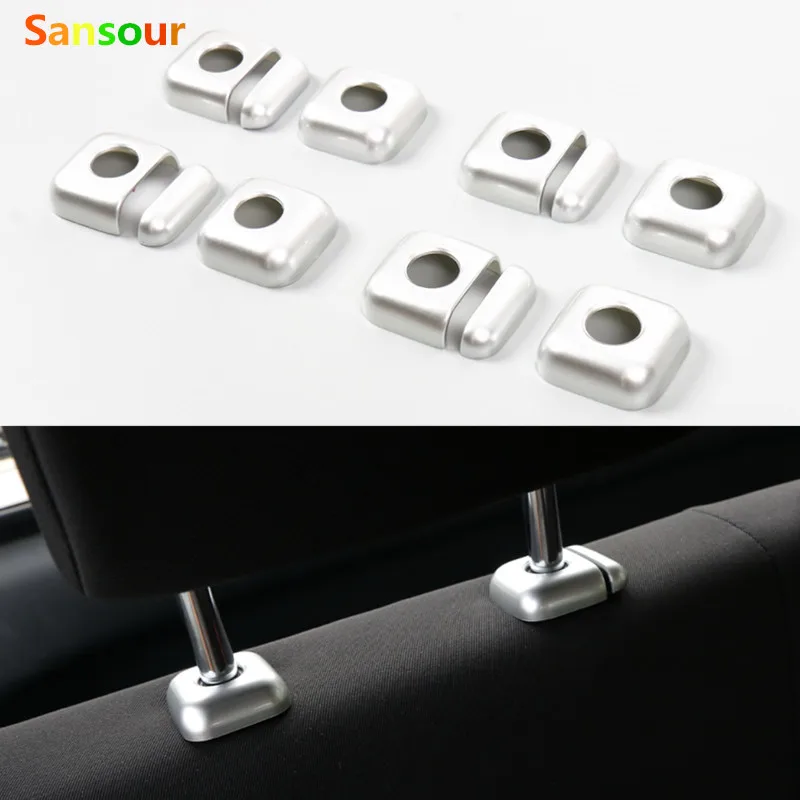 Sansour Silver Abs Car Interior Seat Poggiatesta Pulsante Di Regolazione Trim Cover Decorazione Adesivi Per Suzuki Jimny Car Styling