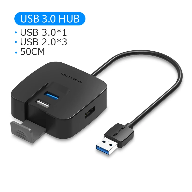 Vention высокоскоростной 4 порта USB 2,0 концентратор USB порт USB 3,0 концентратор портативный OTG концентратор USB разветвитель для Apple Macbook Air ноутбук ПК планшет - Цвет: CHA 50cm