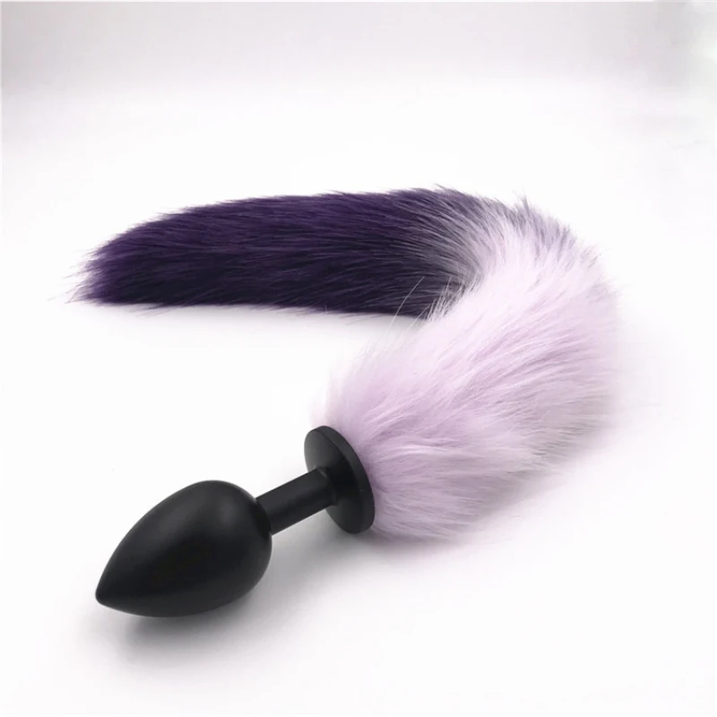 Anal Plug Metal Fox Tail Butt Stopper Dilator Plush Light Purple Plugs Masturbator Toys for Couples H8-81D | Красота и здоровье