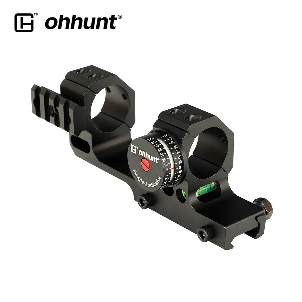 ohhunt Hunting 25.4mm 30mm Offset Bi-direction Picatinny Weaver Rings Scope Mount With Side Rail Angle Cosine Indicator Kit