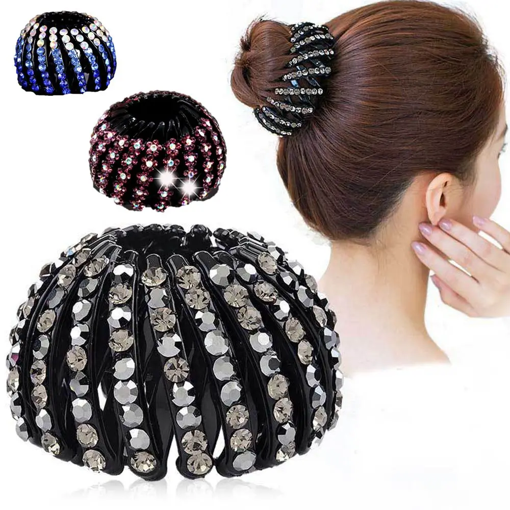 

Nest Crystal Hair Bun Maker Ponytail Holder Hair Clip Women Hair Claw Girls Hair Accessories Curler Roller Tool Hair Fold Wrap