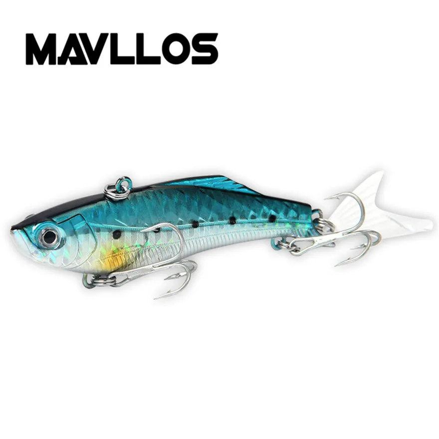  Mavllos 75mm 23g Metal Sinking Fishing Bait Wobbler Swimming Tail Vibration Spoon Ice Fishing Lure 