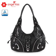 Angelkiss новая женская сумка-хобо из искусственной кожи высокого качества, дизайн, женские большие сумки на плечо для отдыха, повседневные сумки для покупок