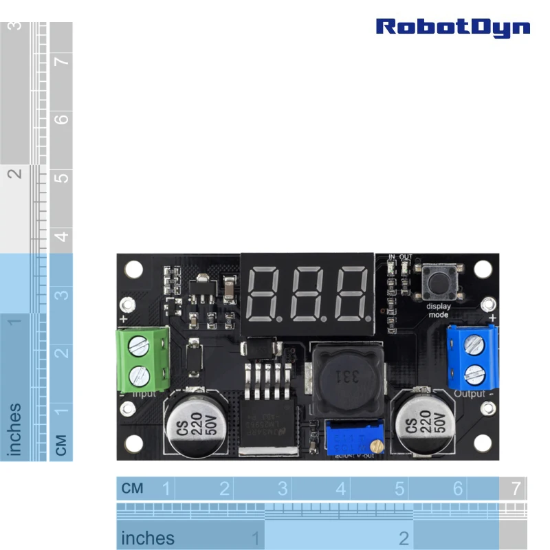 Оригинальный LM2596 + светодиодный дисплей Вольтметр DC шаг понижающий Регулируемый