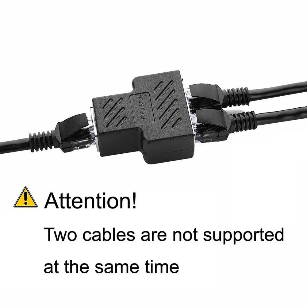 RJ45 Splitter Adapter 1 To 2 Dual Female Port CAT 5 CAT 6 LAN Ethernet Socket 3