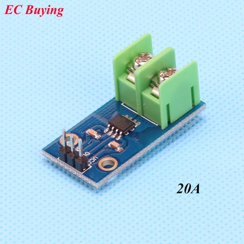 Модуль датчика тока 20A зондирующий ACS712ELCTR-20A чип переменного и постоянного тока+-20A