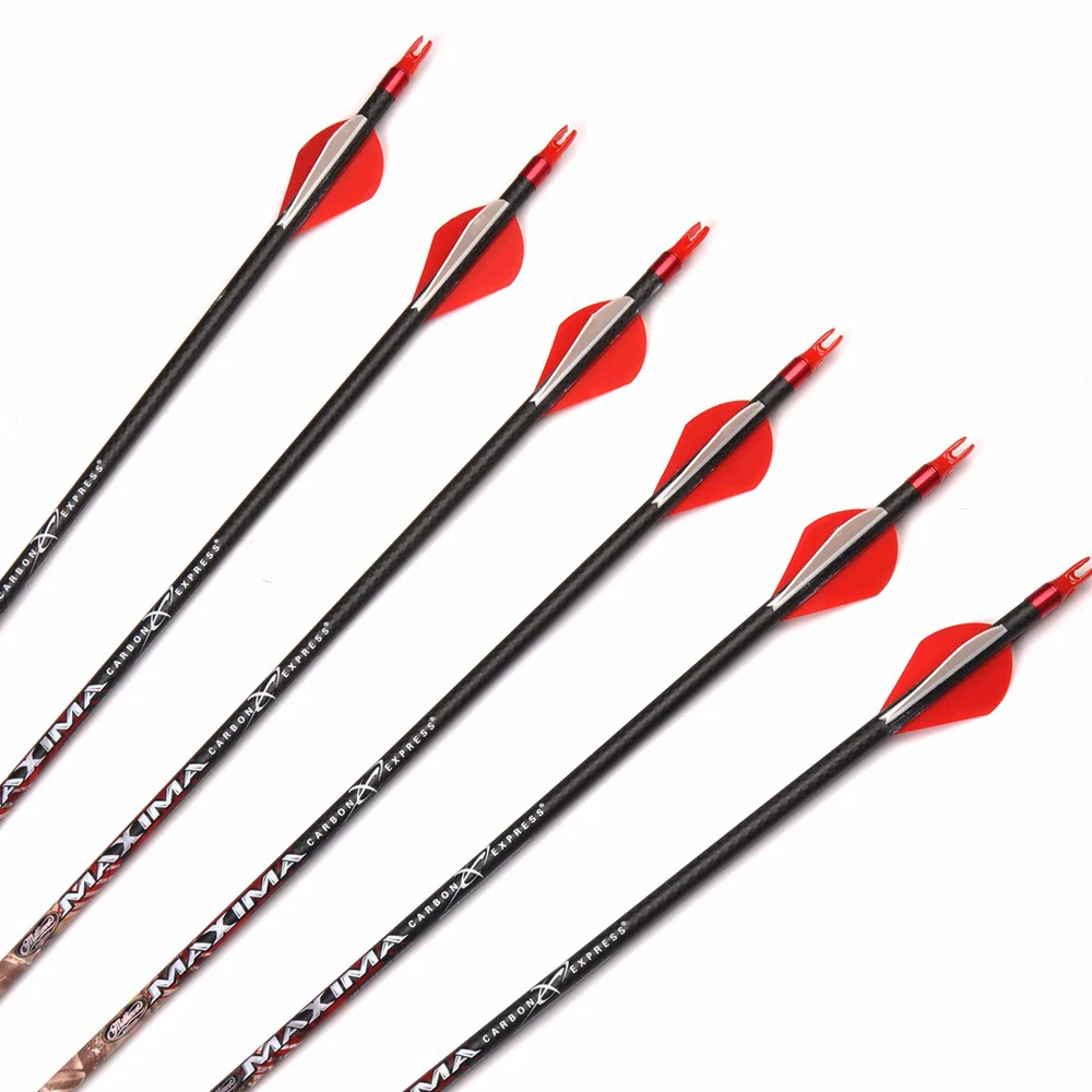 Seta de Carbono Ponta de Seta para Arco e Flecha de Caça 250 com Mutável 24 Polegadas 3 k Pure Coluna Composto Arco Tiro 6 - 12 Pcs 32 9 Arco e flecha