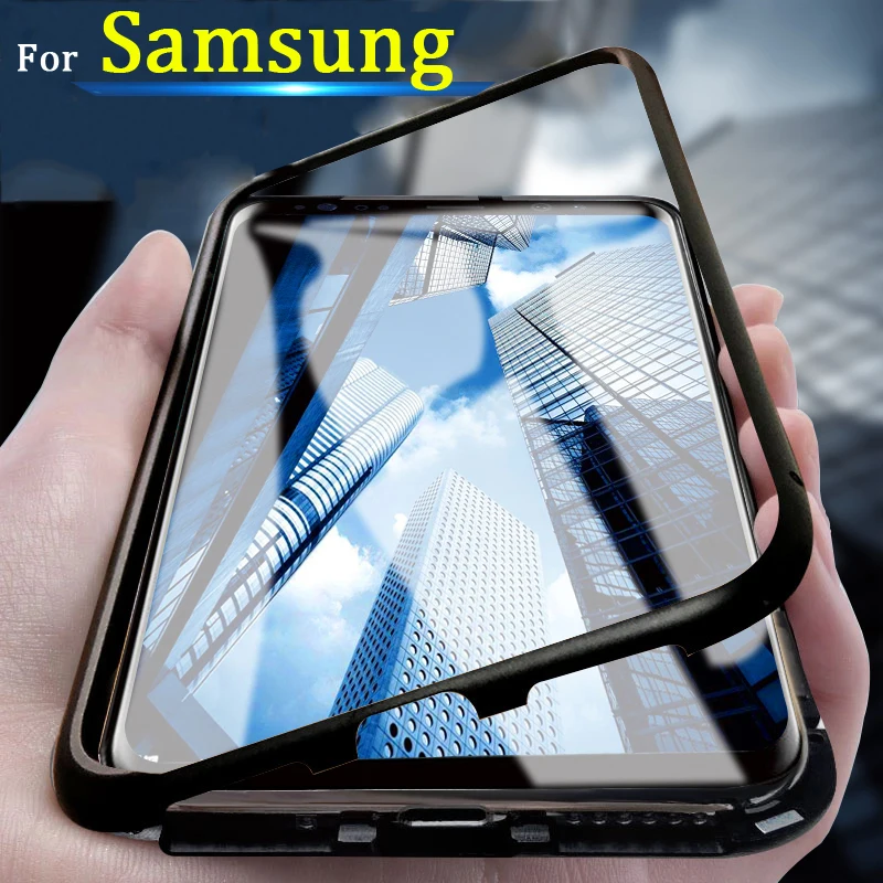 

glas For samsung galaxy s9 plus case cover s 8note on the s 9 8s 9s s8plus s9plus note8 tremp bumper coque flip fundas magnetic