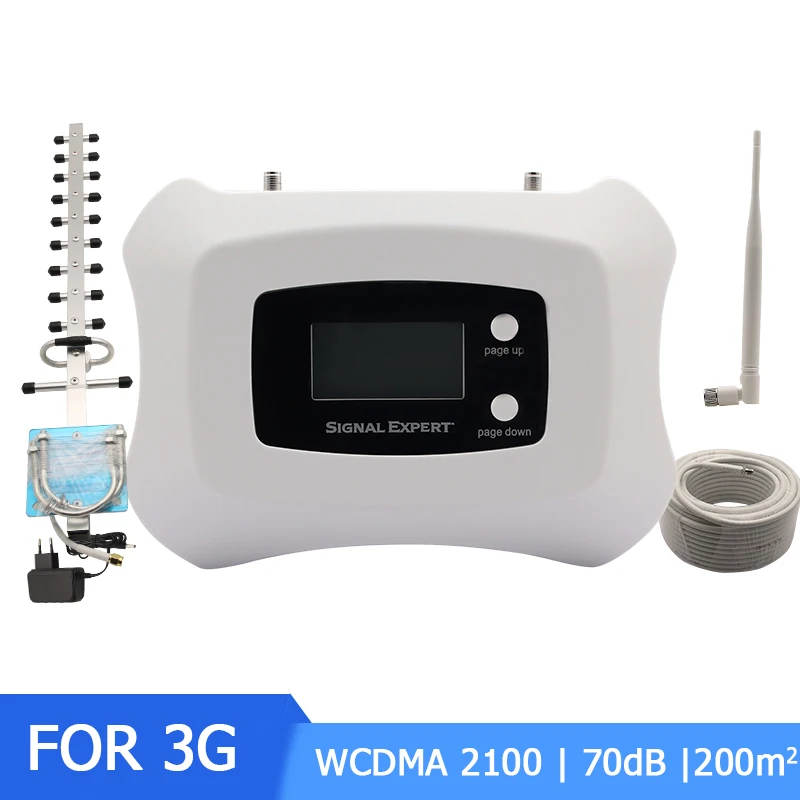 

3G Cell Phone Amplifier WCDMA 2100MHz Mobile 3G Signal Booster Repeater Full Intelligent LCD Display Amplifier Kit