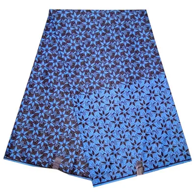 Анкара ткань Африканская восковая ткань настоящий голландский воск батик напечатанный Модный узор Высокое качество 6 ярдов африканская ткань для вечерние платья - Цвет: Синий
