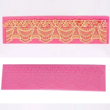 

Aomily New Lace Wedding Cake Mould DIY Silicone Beautiful Lace Fondant Mold Mousse Sugarcraft Icing Mat Pad Pastry Baking Tool