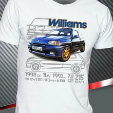 Футболка renoult Клио Вильямс 2,0 16V Макси ралли Легенда монтекарло горячая распродажа мужская футболка с коротким рукавом и круглым вырезом летняя футболка с принтом