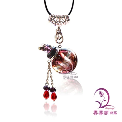 

1PC Murano Glass Perfume Baroque Necklaces (with cord), Essential oil vials , Aroma bottle necklace , perfume bottle necklace