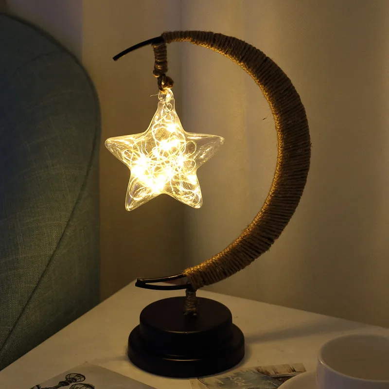 Светодиодная Лунная прикроватная лампа, настольные лампы для гостиной, арт-деко, ручной работы, светильник для детей на день рождения, Ночной светильник, подарок, AA батарея