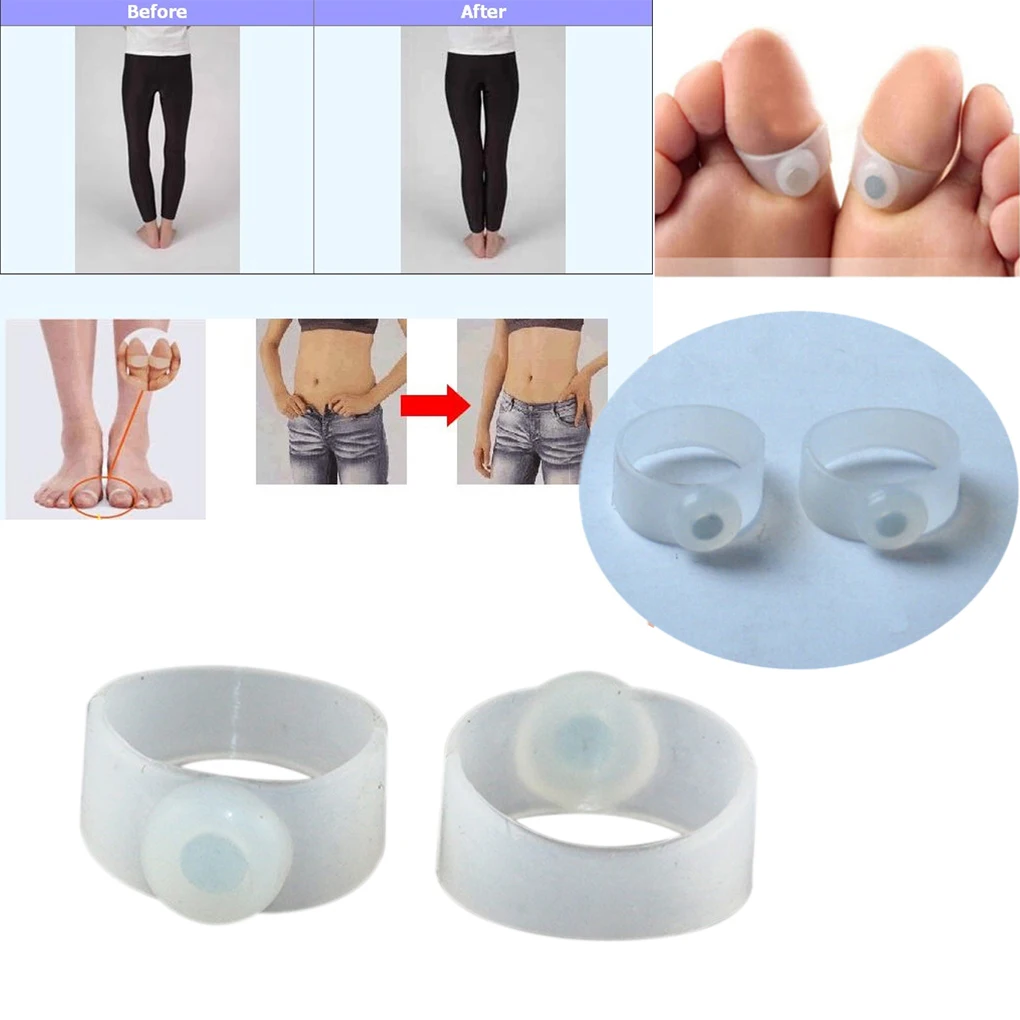 Продукты для похудения, 2 шт., силиконовый массажер для ног, расслабляющее кольцо для пальцев ног