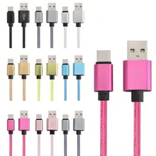 100 шт./лот 1 м 3FT Ткань Плетеный-Type-C кабель аксессуар связки для Nokia N1 для MacBook OnePlus 2