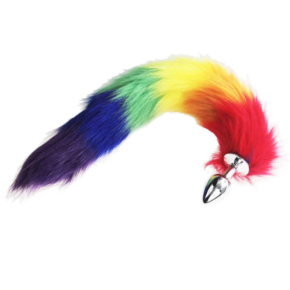 hh080 rainbow fox tail anal plugs (26)