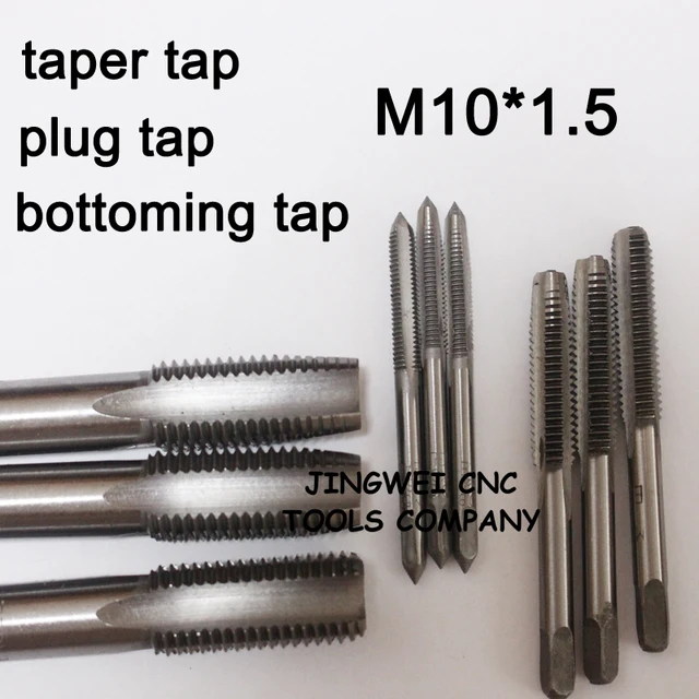 HSS Metric Hand Tap set M10*1.5, Taper and Plug and bottoming tap