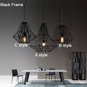 

E27 Pendant Light Hanging Lamp Iron Bird Cage Modern Light for Home garden coffee room decoration