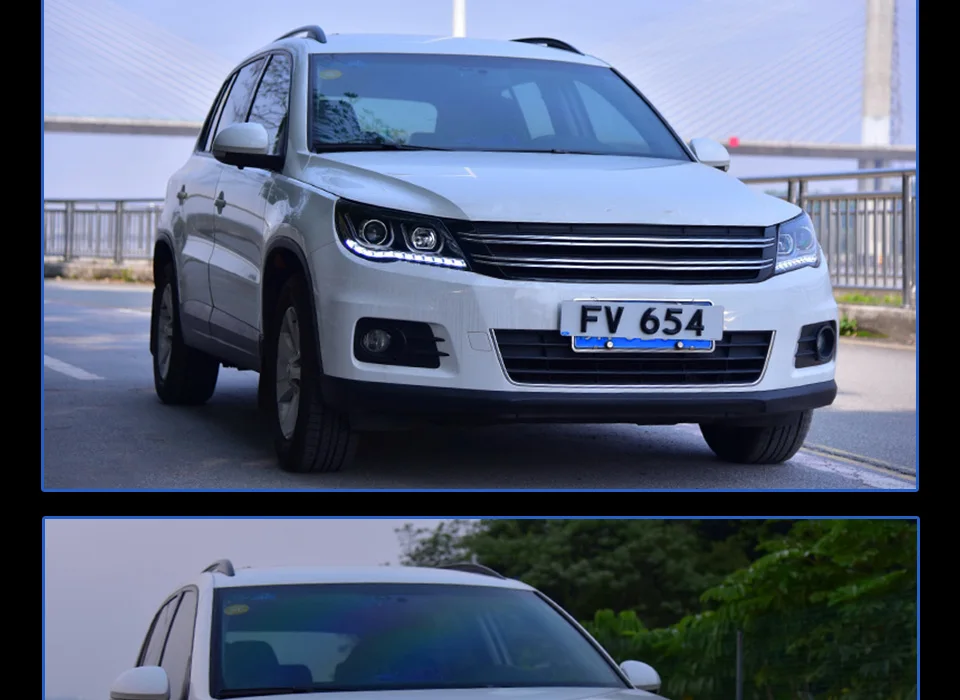 AKD автомобильный Стайлинг для Volks wgen Tiguan светодиодный налобный фонарь 2009-2012 светодиодный DRL Головной фонарь Angel Eye Hid опция Bi Xenon авто аксессуары