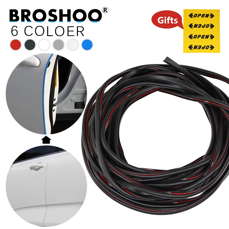 

BROSHOO Auto Door Edge Protector Scratch Crash Rubber Strip Stickers For Toyota Avensis RAV4 Camry Auris Crown Reiz Car Styling