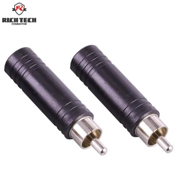 

50pcs RCA Plug Male to 1/4" 6.35mm Jack Female Wire Connector Nickel Plated