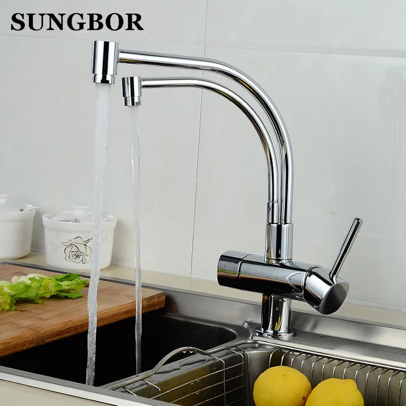 

Copper Chrome Polished Swivel Drinking Water Faucet 3 Way Water Filter Purifier Kitchen Faucets For Sinks Taps CF-9127L