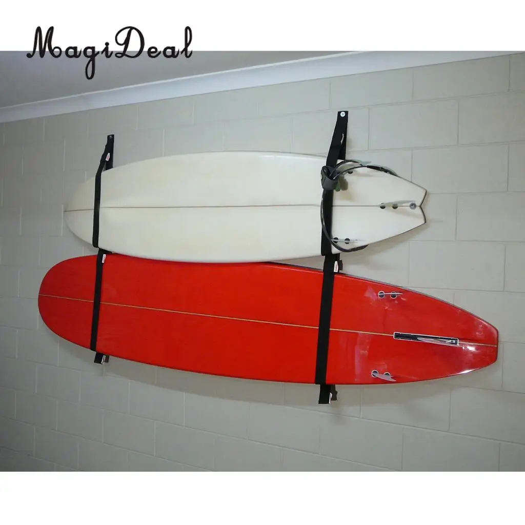 

MagiDeal Polyester Surfboard Longboard Sling Wall Storage Strap / Rack System SUP Garage Hanger for Surfing Body Board Accessory