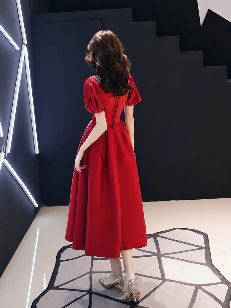 Бордовый Восточный короткий стиль праздничные платья Китайский винтажный традиционный свадебный Cheongsam элегантные вечерние платья