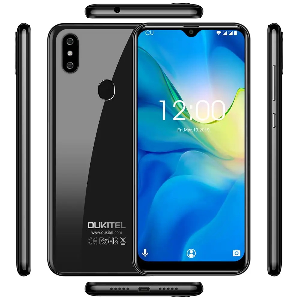  OUKITEL C15 Pro Android 9.0 Mobile Phone 3GB 32GB MT6761 Fingerprint Face ID 4G LTE Smartphone 2.4G