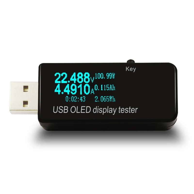 USB тестер с OLED экраном 128x64 типа c Вольтметр постоянного тока измеритель емкости