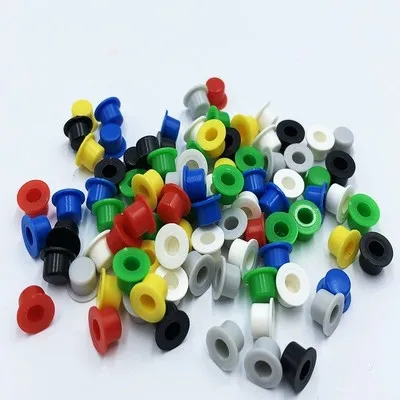 

100PCS For 6*6Round Tact Switch A101 Plastic Switch Button Caps Push Key Caps Multicolor Size 4.5mm*7.4mm Hat Shape Reset keycap