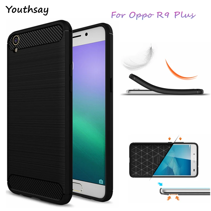 Best Youthsay For Fundas Oppo R9 Plus Case Soft TPU Carbon Fiber Case For Oppo R9 Plus Phone Cover For Case Oppo R9Plus Coque 6 inch