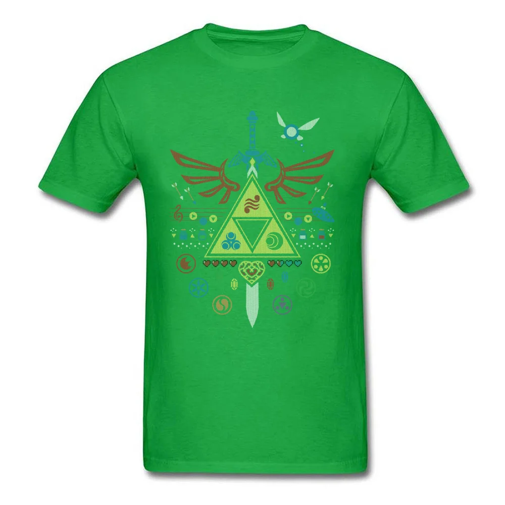 Song Of Christmas Time футболка для мужчин Legend Of Zelda футболка Hyrule Warrior топы Одежда для геймеров крутая черная футболка - Цвет: Зеленый