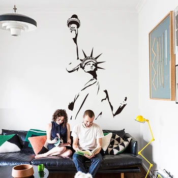 

Art Design home decoration Vinyl America Statue of Liberty Wall Sticker removable house decor USA famous beautiful decals