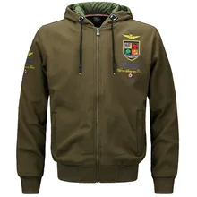 Для мужчин s с капюшоном, с воротником, куртка для бега Air Force One Militare выпущена под Куртка для открытого воздуха Для мужчин Костюмы 108