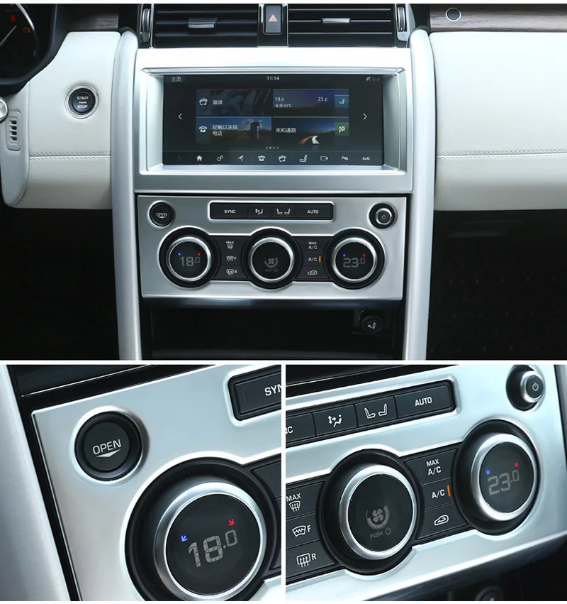 

For Land Rover Discovery 5 LR5 2017 Car-styling ABS Matte Chrome Interior Center Console Panel Cover Trim