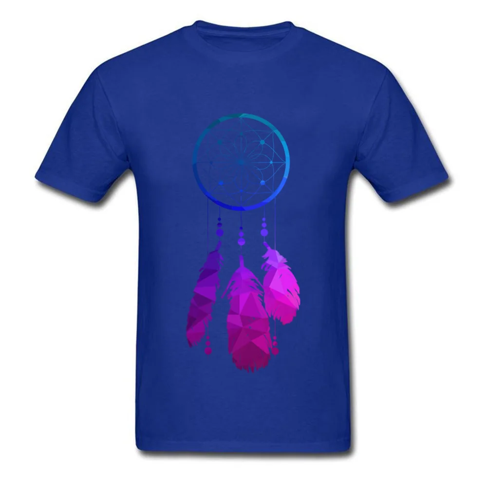 Geo Neon Dreamcatcher Crewneck Top T-shirts Summer/Fall Casual Tops & Tees Short Sleeve Coupons Cotton Fabric Tee-Shirt Adult Geo Neon Dreamcatcher blue