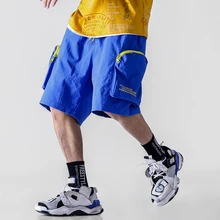 Мужские спортивные штаны с карманами, летние мужские шорты в повседневном стиле в стиле хип-хоп Уличная Повседневная шаровары, шорты пляжные шорты