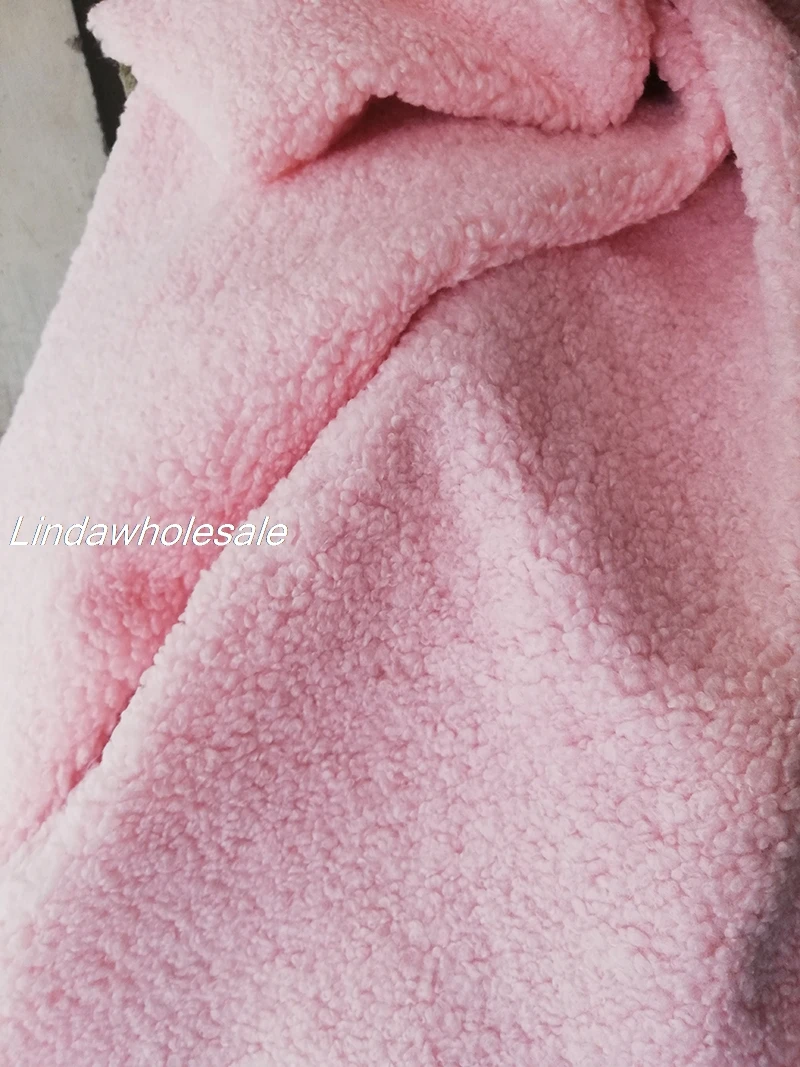 Объемный плюшевый мех, войлочная ткань, искусственный мех Ткань, Лоскутная Ткань, игрушки, одежда, обувные материалы, 160 см* 42 см(половина ярда)/шт - Цвет: Розовый