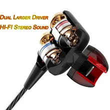 Модные двойные водительские наушники с высоким басом, стерео наушники, гарнитура, спортивные проводные наушники 3,5 мм с микрофоном для Meizu Xiaomi sony