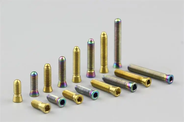 2pcs bicycle variable speed device  limit screw Inverted cone head screws tail ball shape bolts zhang force bolt titanium alloy