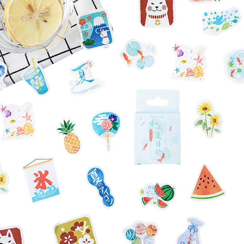 

20packs/lot Original Boxed Sticker Summer Wind Festival Creative Pocket Custom Shaped Sealing Sticker