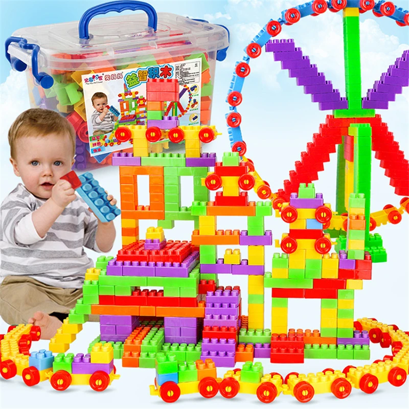 

Building Block Plastic DIY Construction Car Roller Coaster Assembly Children's Toys Compatible with Legoe Duplo Building Blocks