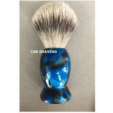 CSB высококачественная кисть из серебристого барсучьего волоса с узлом для волос 20 мм ручная работа акриловая ручка щетка для бритья усы бритье бороды влажный инструмент