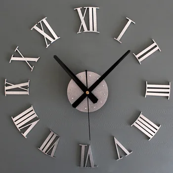 

2019 New Home decoration big mirror wall clock modern design 3D DIY large decorative wall clocks watch wall unique gift