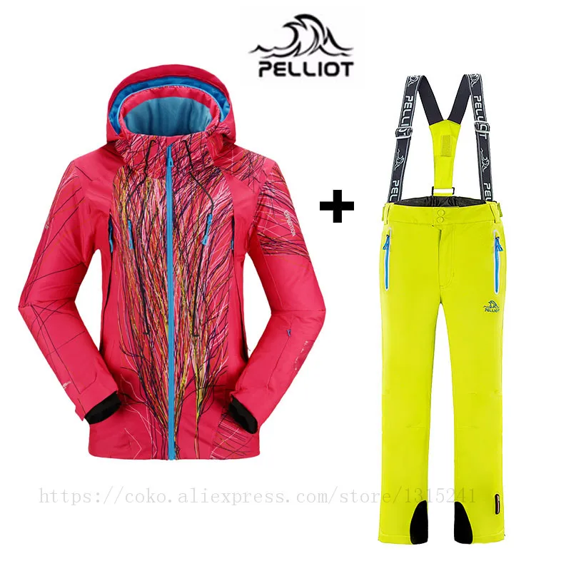 Известный бренд Pelliot, женские лыжные костюмы, куртки+ штаны, теплые зимние водонепроницаемые комплекты одежды для катания на лыжах и сноуборде, лыжная куртка и штаны